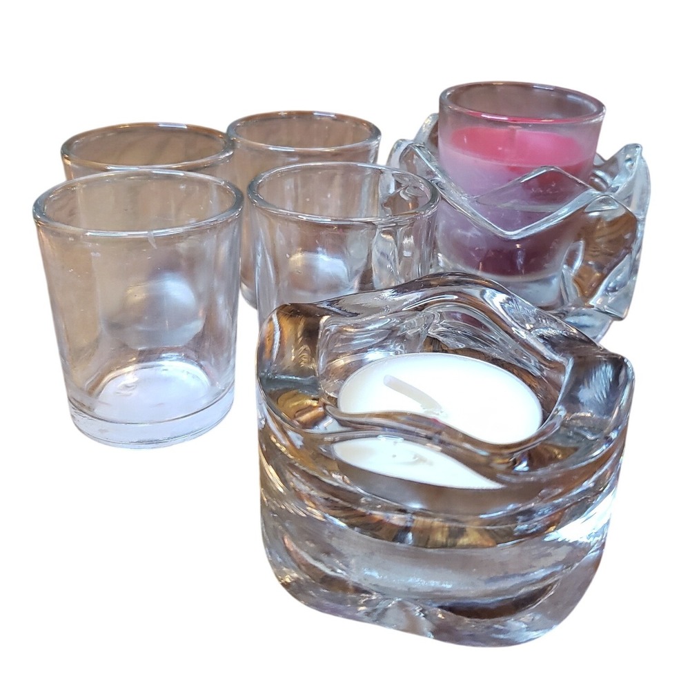 Longaberger 1989 Basket Bundle Designspirations London Candle Glass Votive Set - Picture 13 of 14